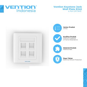 Vention Jack Wall Plate 4 Port White - IFCW0