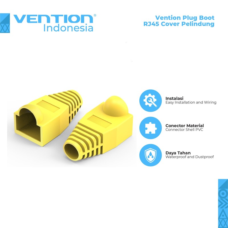Vention Karet Jack RJ45 Yellow isi 100 PC - IOCY0 Vention Karet Jack RJ45 Yellow isi 100 PC - IOCY0