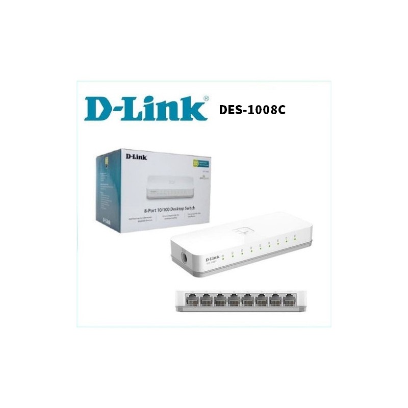 D-Link DES-1008C Hub 8 Port 10/100Mbps D-Link DES-1008C Hub 8 Port 10/100Mbps