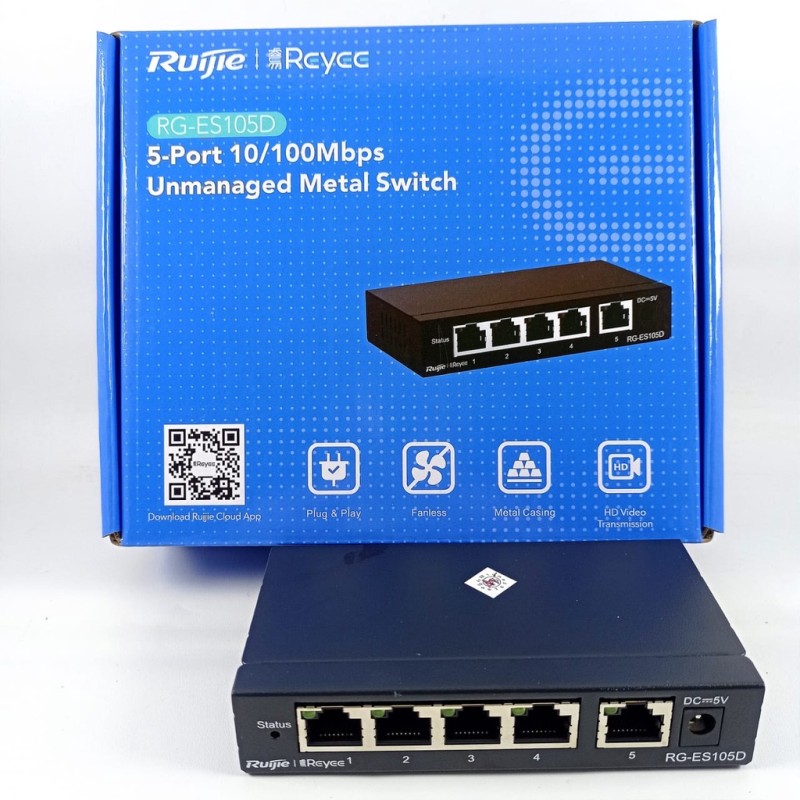 RUIJIE RG-ES05G Switch Hub 5 Port Gigabit RUIJIE RG-ES05G Switch Hub 5 Port Gigabit