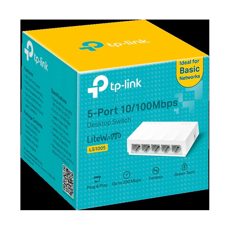 TP-LINK LS1005 HUB 5 PORT 10-100Mbps TP-LINK LS1005 HUB 5 PORT 10-100Mbps