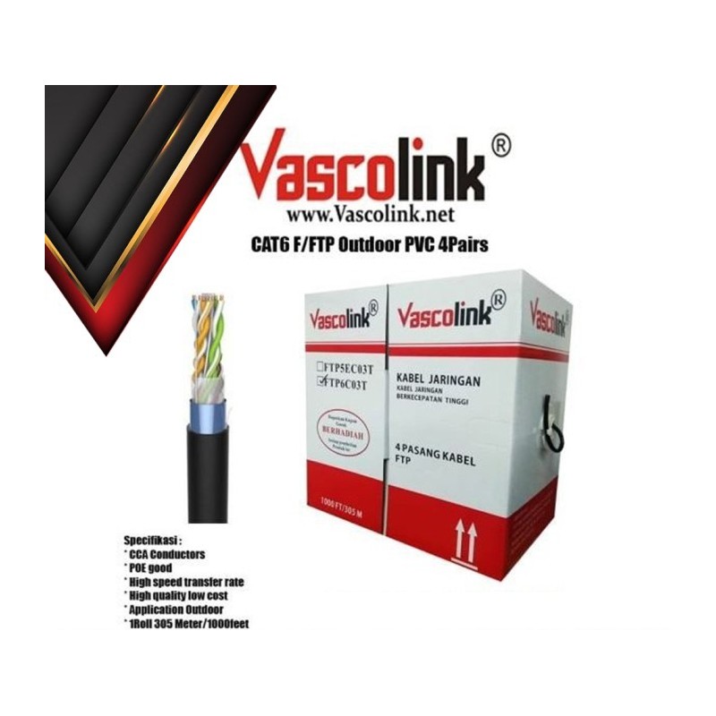 KABEL FTP VASCOLINK CAT6 OUTDOOR KABEL FTP VASCOLINK CAT6 OUTDOOR