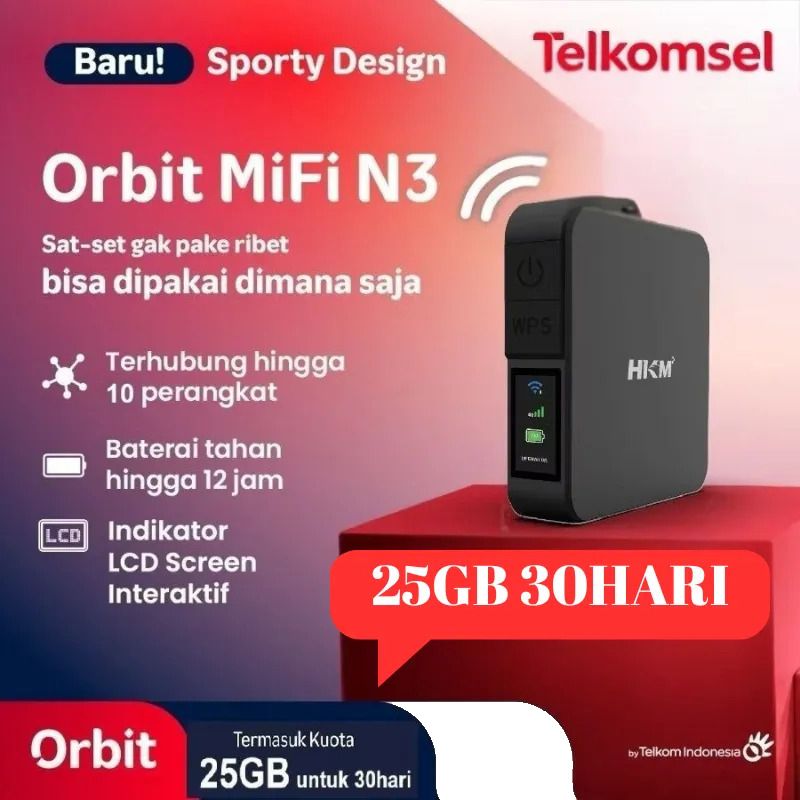 MODEM ORBIT MIFI N3 (M23) FREE 25GB/30HARI